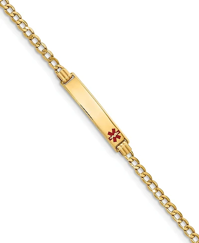 Medical Info Id Plate Bracelet in 14k Gold