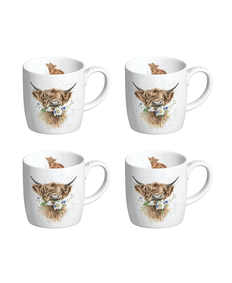 Royal Worcester Wrendale Designs Daisy Coo Mug - Set of 4