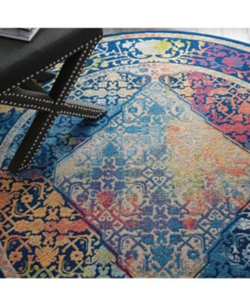 Nourison Home Ankara Global Anr04 Blue Multi Rug