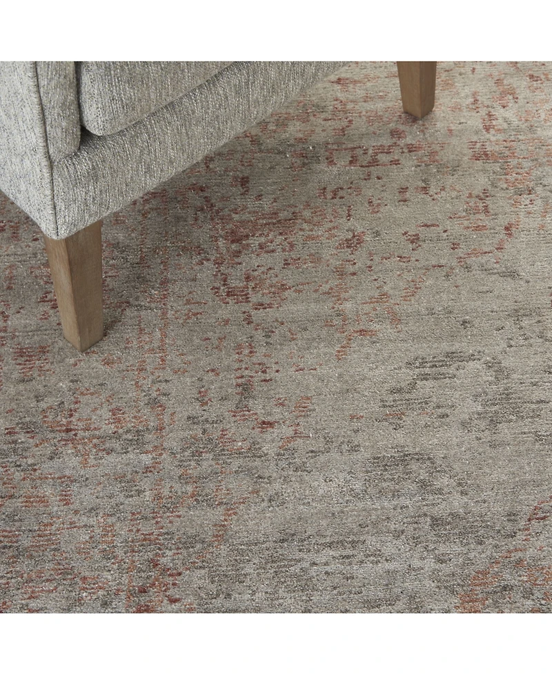 Nourison Home Lucent LCN07 Silver and Red 3'9" x 5'9" Area Rug