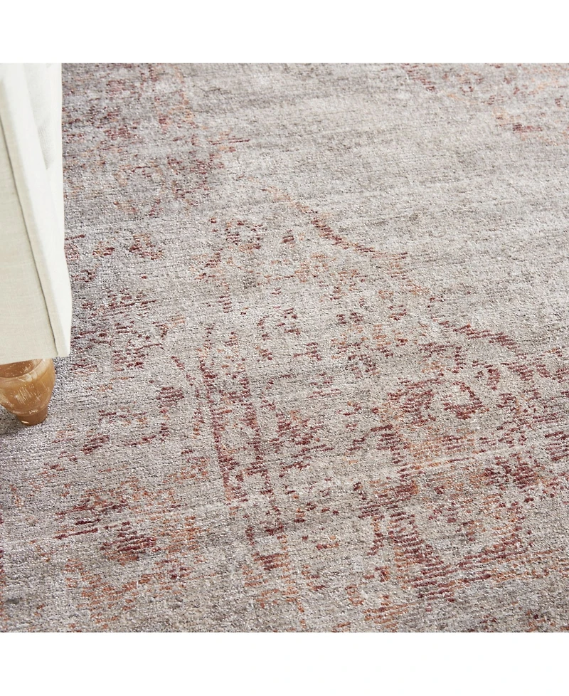 Nourison Home Lucent LCN07 Silver and Red 7'9" x 9'9" Area Rug