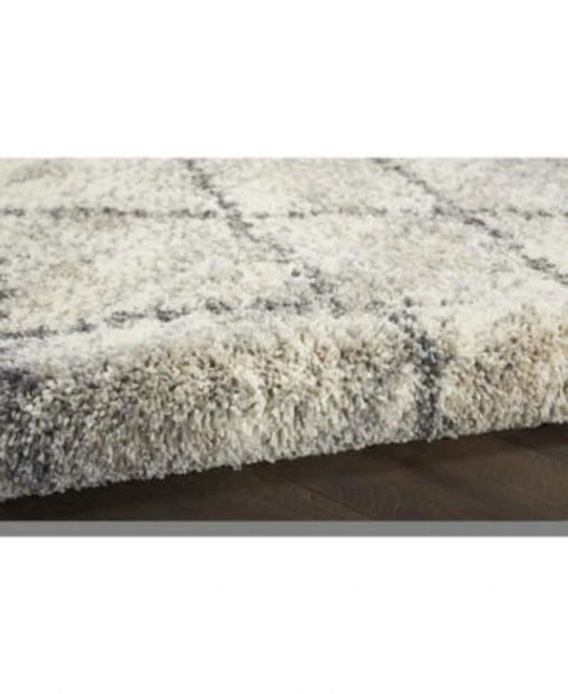 Nourison Home Oslo Shag Osl01 Ivory Gray Rug