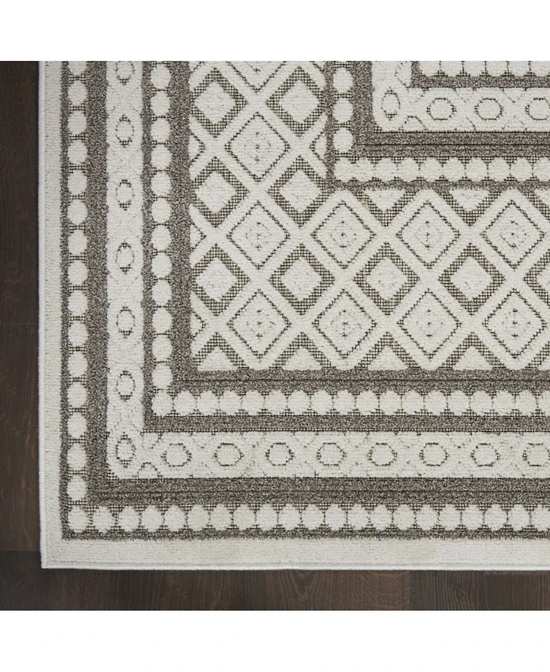 Nourison Home Key Largo KLG02 Silver 7'10" x 9'10" Outdoor Area Rug