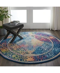 Nourison Home Ankara Global Anr04 Blue Multi Rug