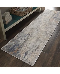Nourison Home Rustic Textures RUS01 Gray and Beige 2'2" x 7'6" Runner Rug