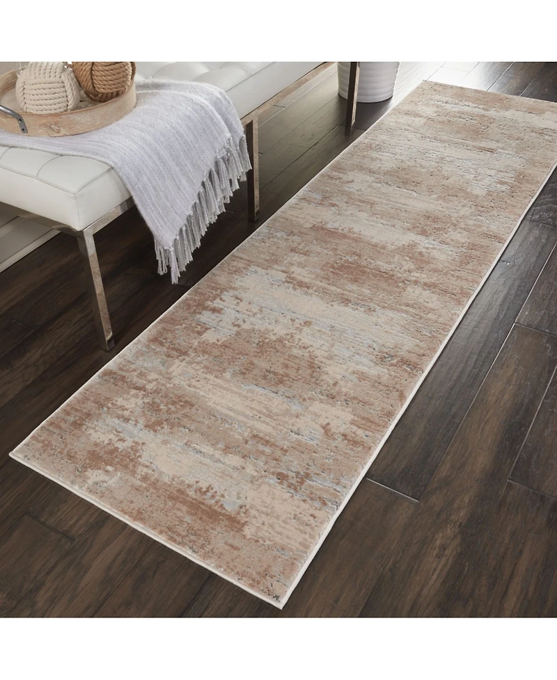 Nourison Home Rustic Textures RUS03 Beige 2'2" x 7'6" Runner Rug