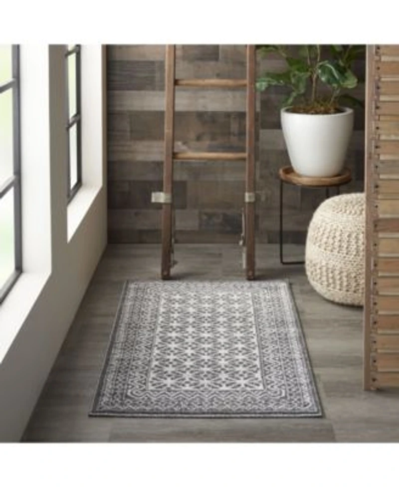 Nourison Home Palermo Pmr02 Charcoal Rug