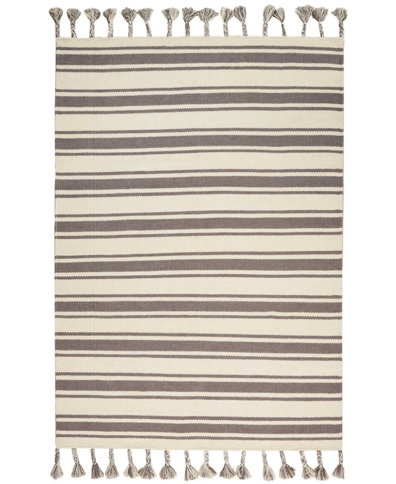 Nourison Home Rio Vista DST01 Ivory and Gray 5' x 7'6" Area Rug