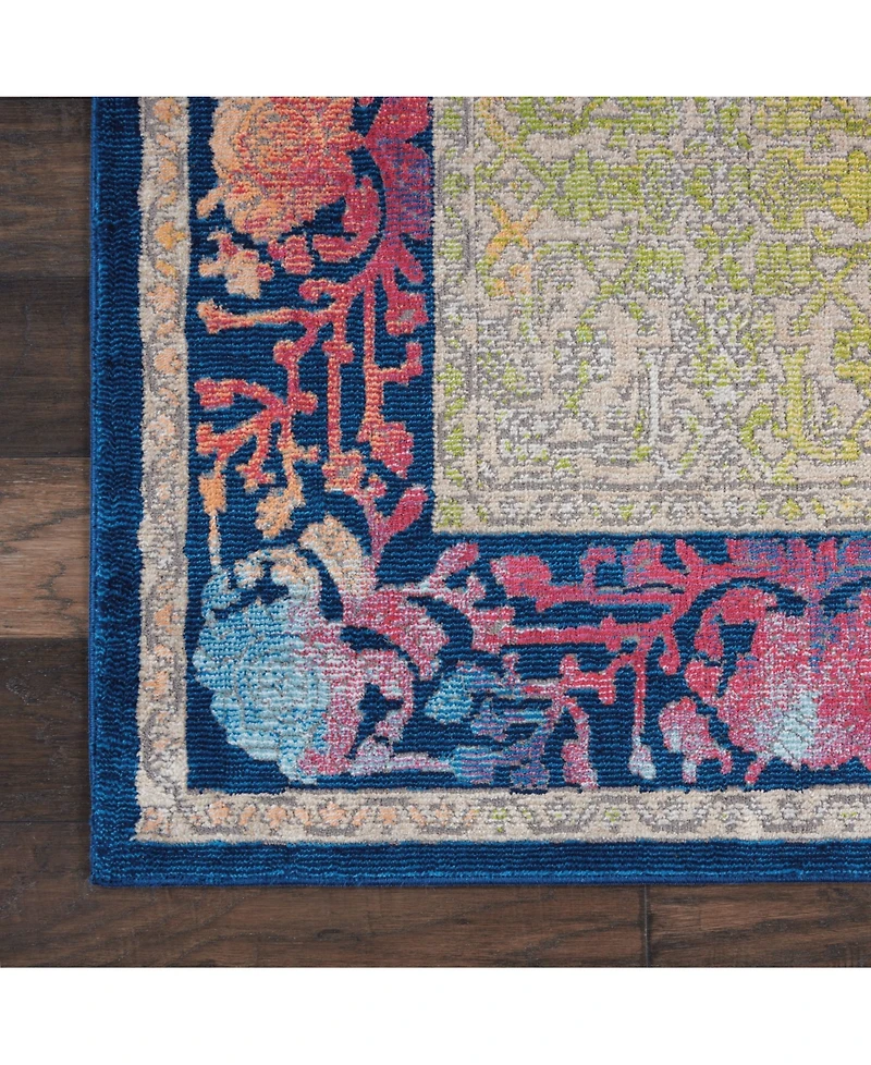 Nourison Home Ankara Global ANR04 Blue and Multi 4' x 6' Area Rug
