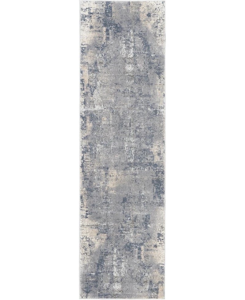 Nourison Home Rustic Textures RUS06 Gray and Beige 2'2" x 7'6" Runner Rug