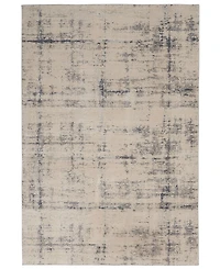 Nourison Home Rustic Textures RUS06 Ivory and Blue 5'3" x 7'3" Area Rug