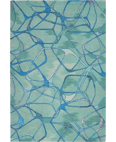 Nourison Home Symmetry SMM05 Aqua 3'9" x 5'9" Area Rug