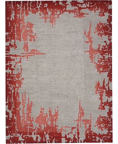 Nourison Home Symmetry SMM02 Beige and Red 3'9" x 5'9" Area Rug