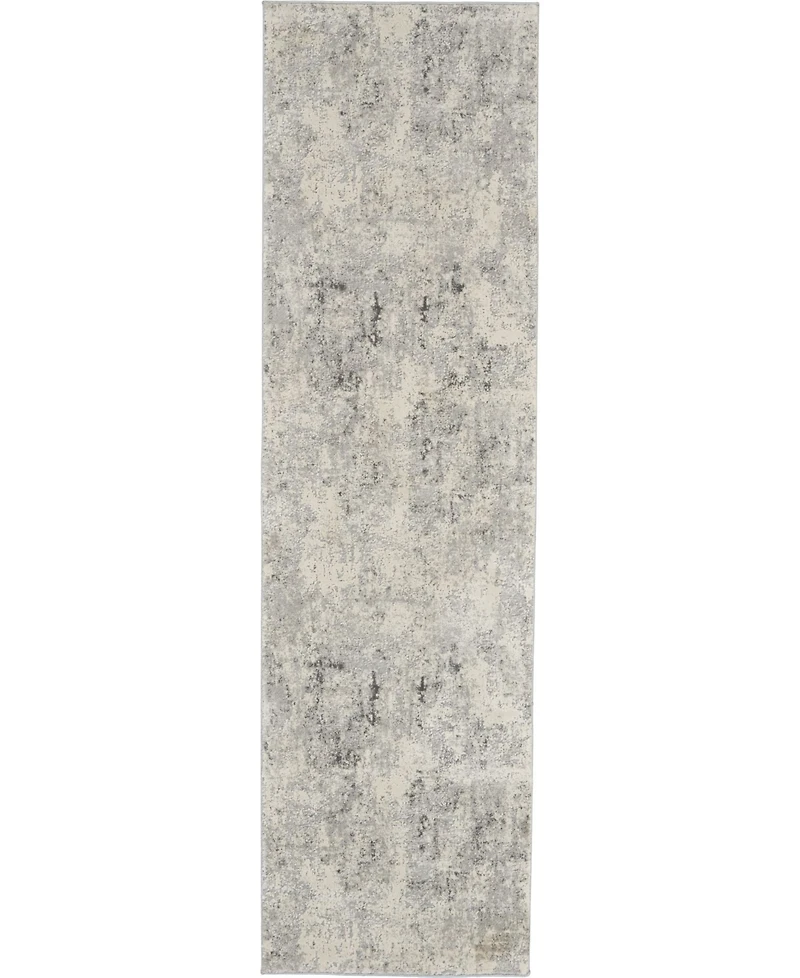 Nourison Home Rustic Textures RUS07 Gray and Beige 2'2" x 7'6" Runner Rug
