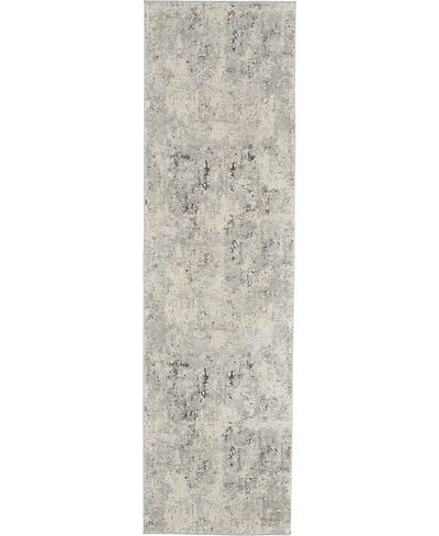 Nourison Home Rustic Textures RUS07 Gray and Beige 2'2" x 7'6" Runner Rug