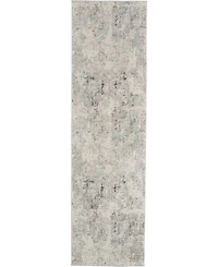 Nourison Home Rustic Textures RUS07 Gray and Beige 2'2" x 7'6" Runner Rug