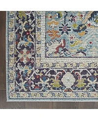 Nourison Home Ankara Global ANR14 Teal and Multi 5'3" x 7'6" Area Rug