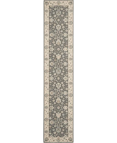 Nourison Home Living Treasures LI16 Gray and Ivory 2'6" x 12' Runner Rug