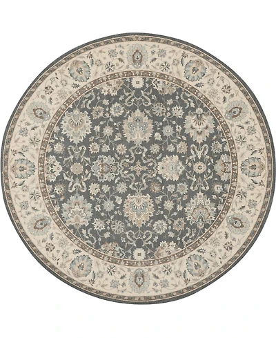 Nourison Home Living Treasures LI16 Gray and Ivory 7'10" Round Rug