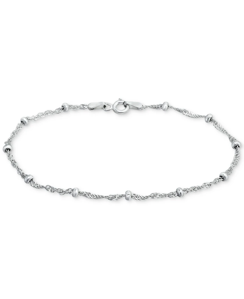 Giani Bernini Sterling Silver Bracelet, 7-1/4" Singapore Small Beaded Chain