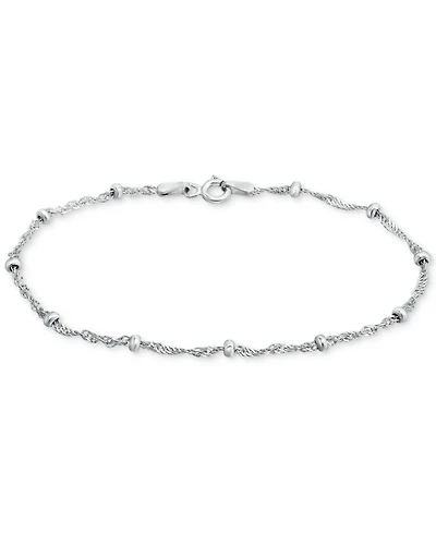 Giani Bernini Sterling Silver Bracelet, 7-1/4" Singapore Small Beaded Chain