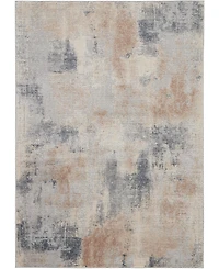 Nourison Home Rustic Textures RUS02 Beige and Gray 3'11" x 5'11" Area Rug