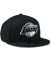 New Era Men's Black Los Angeles Lakers White Logo 59Fifty Fitted Hat