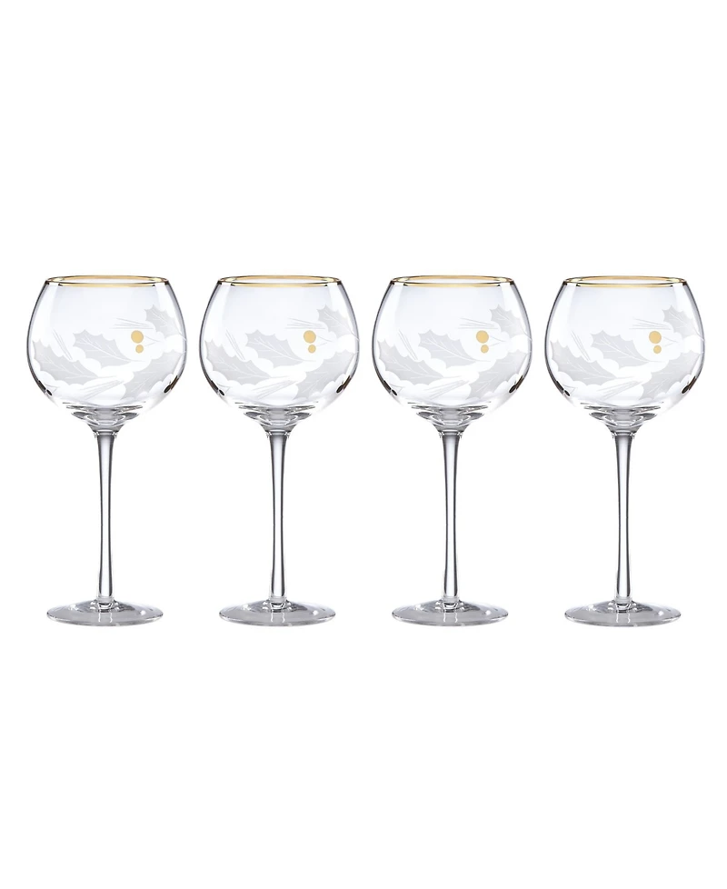 Lenox Holiday Gold Wine Glasses, Set of 4