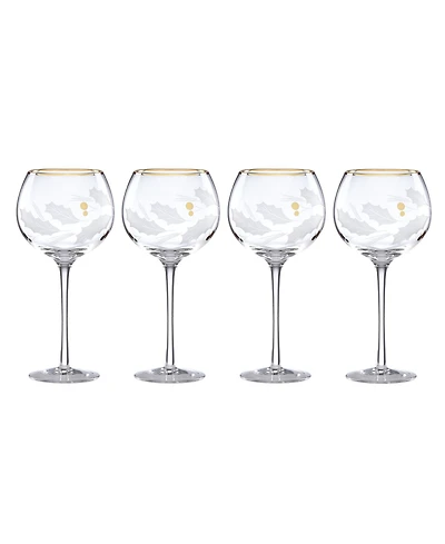 Lenox Holiday Gold 4 Piece Balloon Glass Set