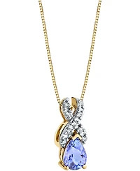 Tanzanite (3/4 ct. t.w.) & Diamond (1/10 ct. t.w.) 18" Pendant Necklace in 14k Gold