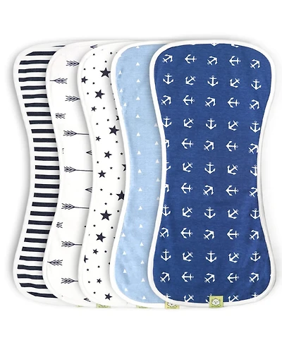 KeaBabies Kids 5pk Urban Burp Cloths, Organic Burping Cloth for Babies, Rags