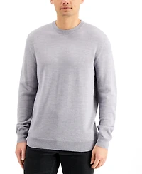 Club Room Men's Solid Crew Neck Merino Wool Blend Sweater, Created for Macy's