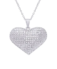 Macy's Diamond Accent Silver-plated Heart Pendant Necklace