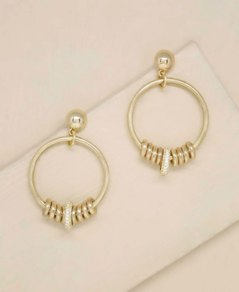 Ettika 18K Gold Multi-Ring Slider Women's Earrings