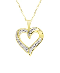 Macy's Diamond Accent Gold-plated Open Heart Pendant Necklace
