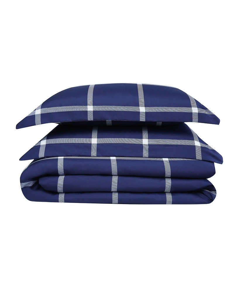 Truly Soft Printed Windowpane 2 Piece Duvet Cover Set, Twin Xl