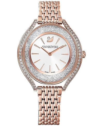 Swarovski Women's Swiss Crystalline Aura Rose Gold-Tone Stainless Steel Pvd Bracelet Watch 35mm