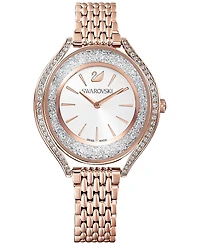 Swarovski Women's Swiss Crystalline Aura Rose Gold-Tone Stainless Steel Pvd Bracelet Watch 35mm