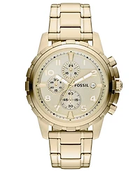 Fossil Men's Chronograph Dean Gold-Tone Stainless Steel Bracelet Watch 45mm