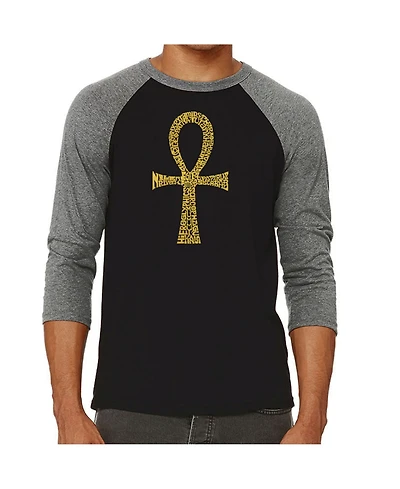 La Pop Art Ankh Men's Raglan Word T-shirt