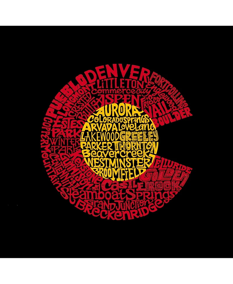 La Pop Art Colorado Men's Raglan Word T-shirt