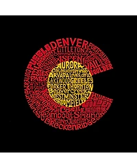 La Pop Art Colorado Men's Raglan Word T-shirt