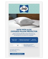Sealy Satin with Aloe Pillow Protector, Standard/Queen