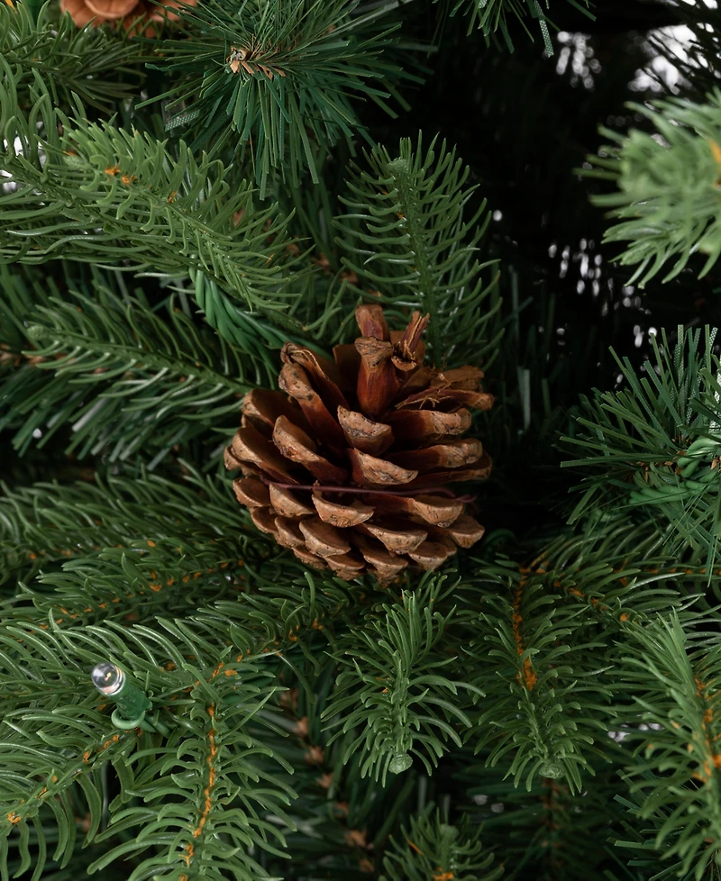 Glitzhome 7ft Pre-Lit Green Fir Artificial Christmas Tree with 500 Led Lights, Multi-color, remote controller