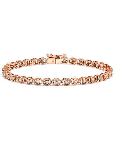 Diamond Rope-Framed Tennis Bracelet (1 ct. t.w.) in 14k Rose Gold