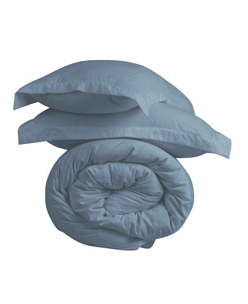 Cathay Home Inc. Microfiber Washed Crinkle Duvet Cover Set