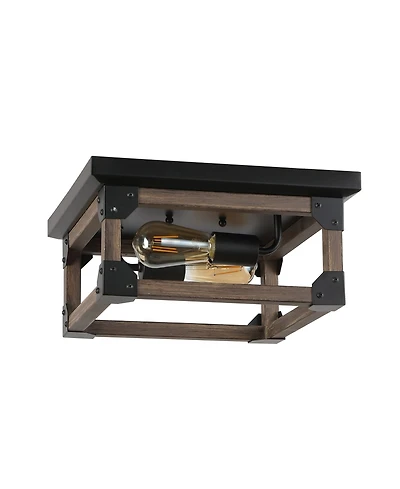 Jonathan Y Cheshire 2-Light Rustic Farmhouse Led Flush Mount