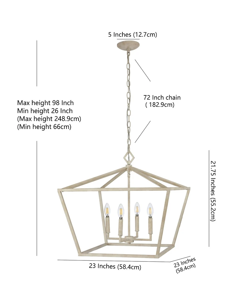 Jonathan Y Gatsby 4-Light Adjustable Rustic Glam Led Pendant