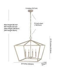 Jonathan Y Gatsby 4-Light Adjustable Rustic Glam Led Pendant