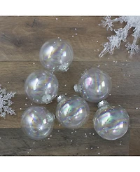 Northlight 6-Piece Iridescent Ball Christmas Ornament Set 3.25" 80mm